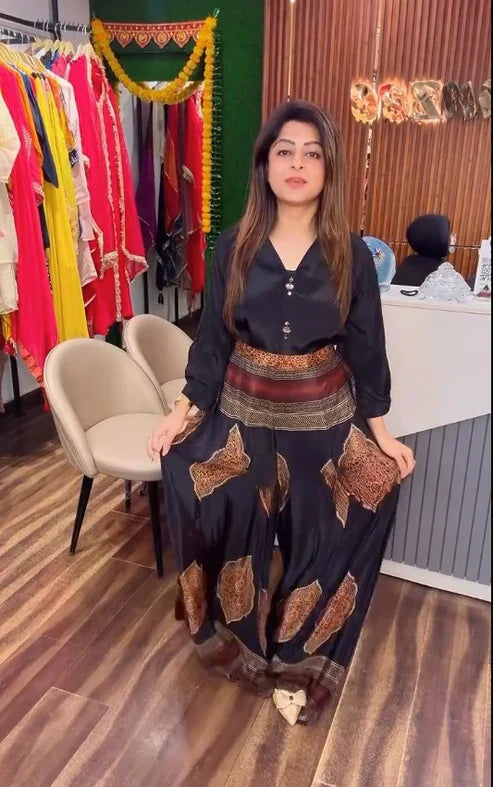 New Upgrade Shirt And Palazza Suit Set