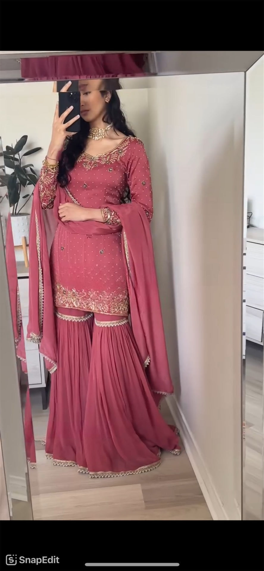Royal Chinnon Silk Sharara Set โ MD-3032