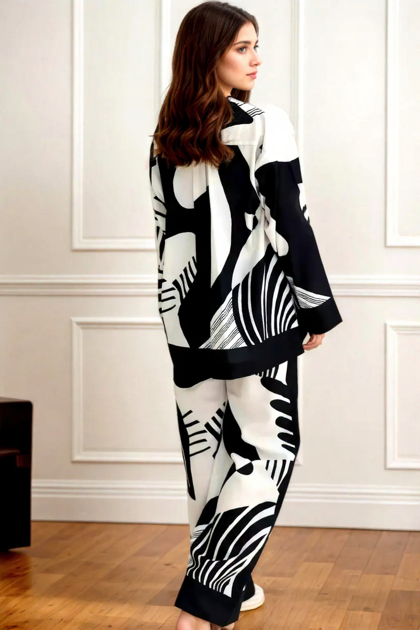 Chic Abstract Pattern Co-Ord Set