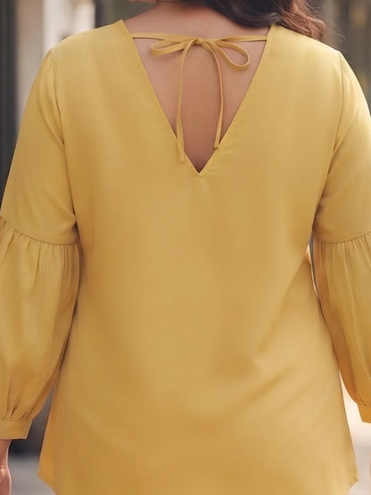 Yellow back collar top