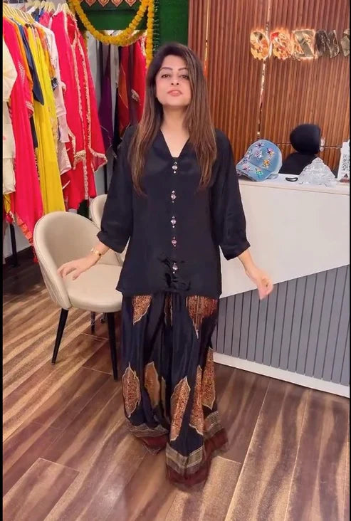 New Upgrade Shirt And Palazza Suit Set