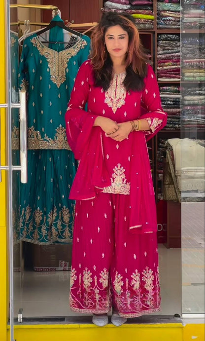 Premium Chinon Silk Party Wear with Dupatta