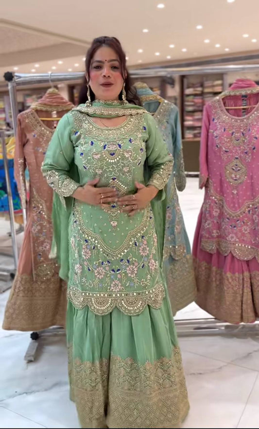 Jassica's' Embroidered Heavy Royal Elegant Suit Set - MD-3048