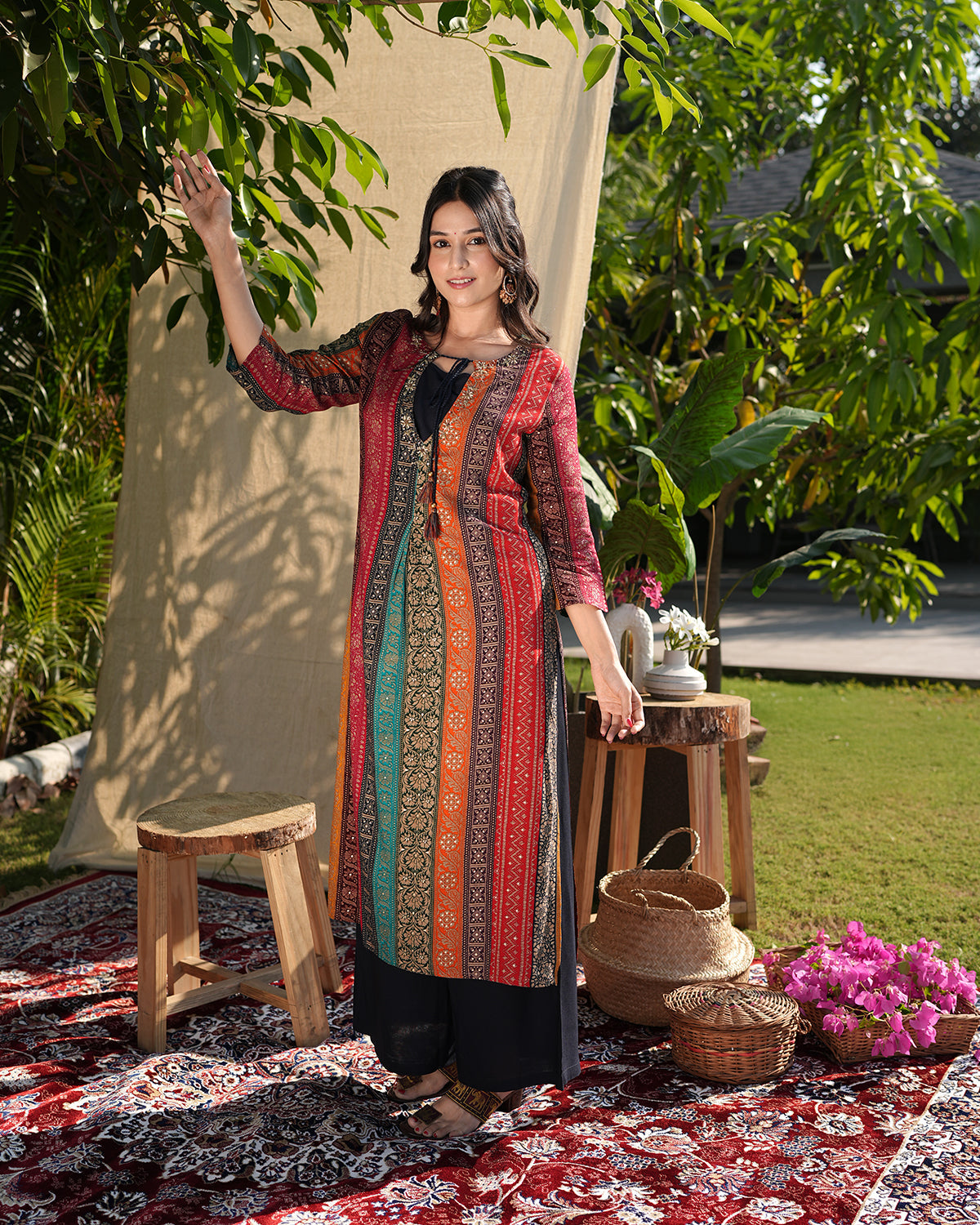 Multi-Colour Kurti Palazzo Set