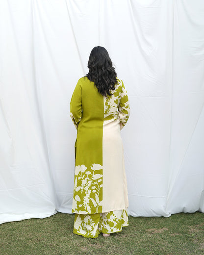 Two-Tone Green Kurti Set