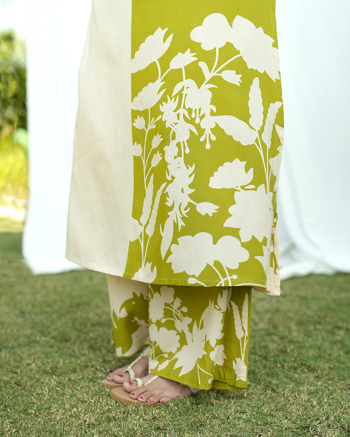 Two-Tone Green Kurti Set