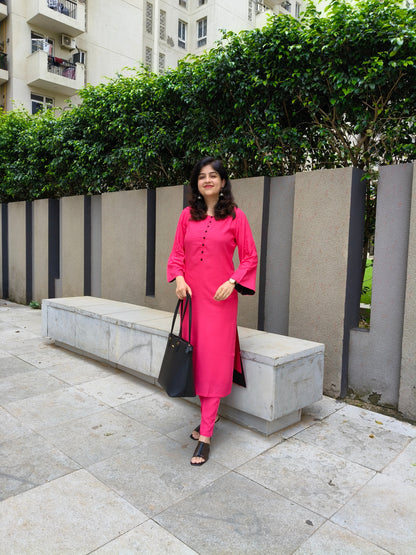 VASTRAMANIAA 3/4th Sleeve Kurta & Pant Set | Elegant Ethnic Wear for Women