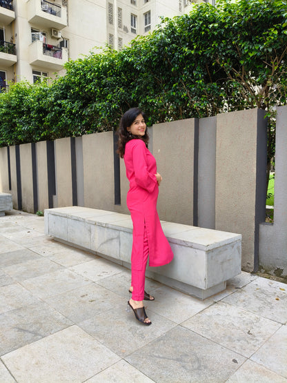 VASTRAMANIAA 3/4th Sleeve Kurta & Pant Set | Elegant Ethnic Wear for Women