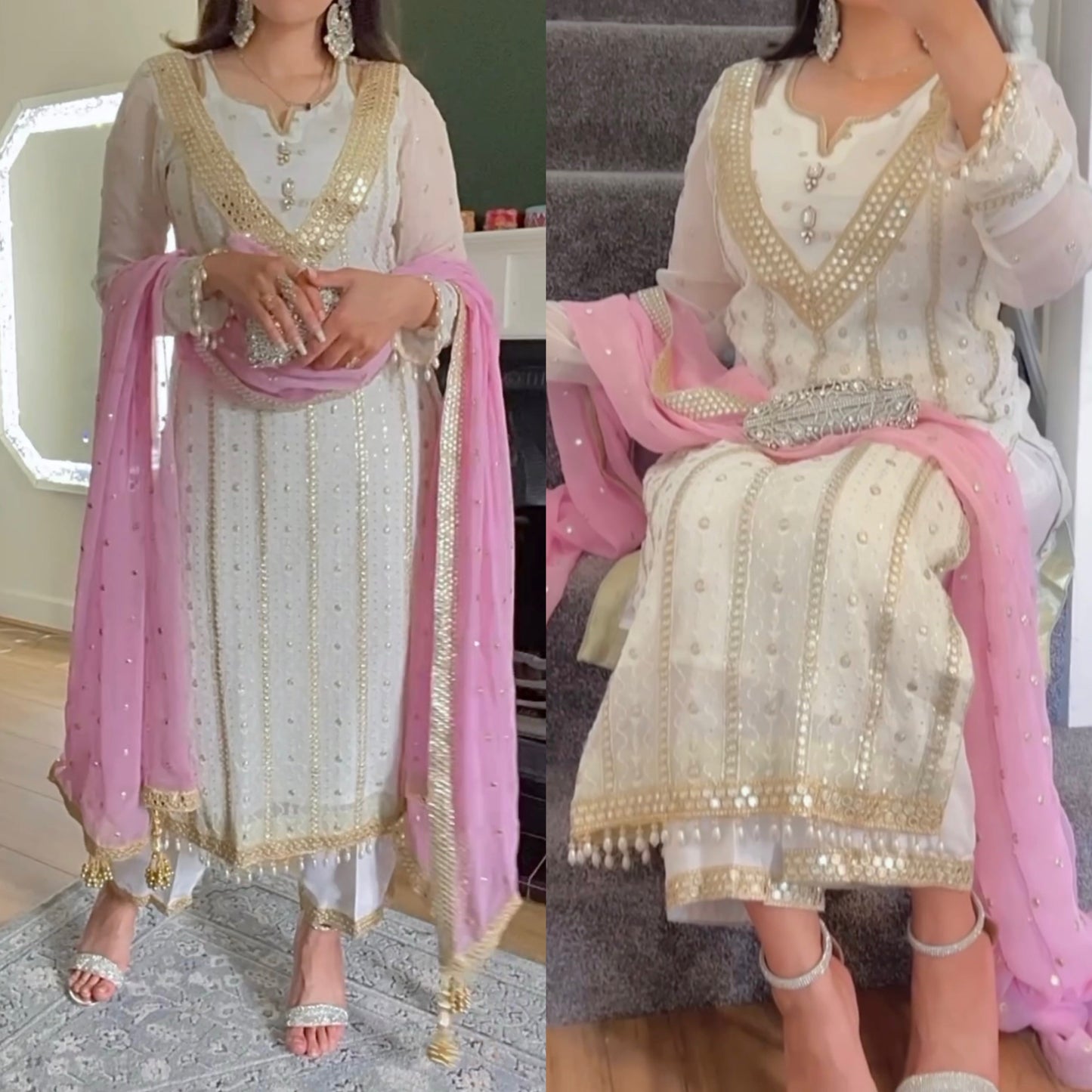 New Designer Party Wear Long Pakistani Suit in Fancy Style-NF-(1213)