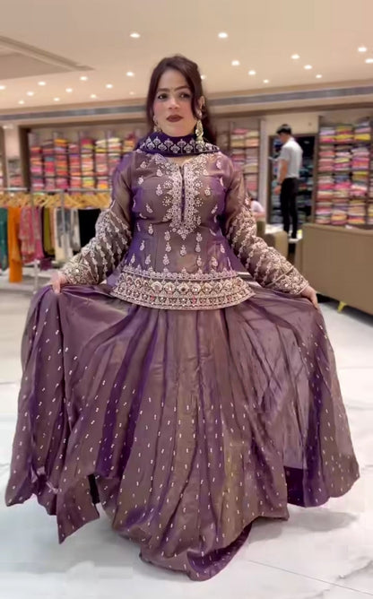 Royal Simmer Silk Designer Top Lehenga-NF(1244)