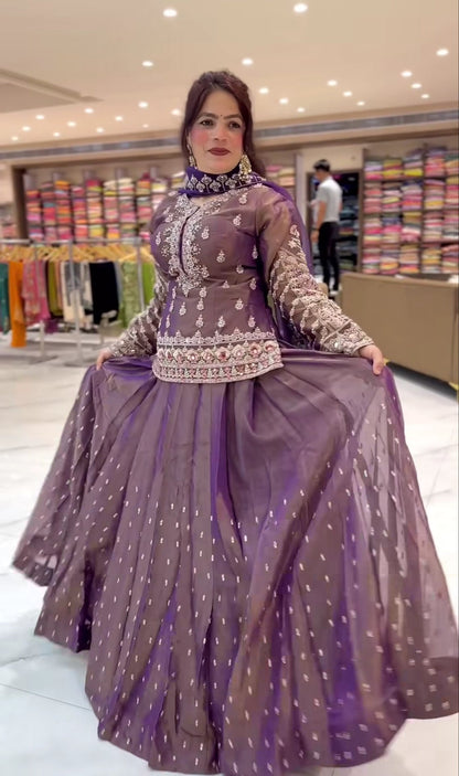 Royal Simmer Silk Designer Top Lehenga-NF(1244)