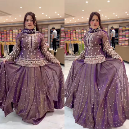 Royal Simmer Silk Designer Top Lehenga-NF(1244)