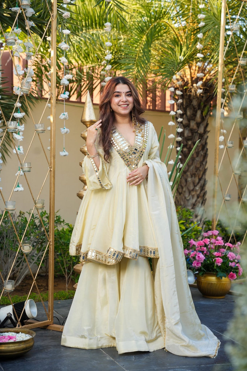 Women’s Party Wear Top Plazzo with Fancy Dupatta & Embroidery