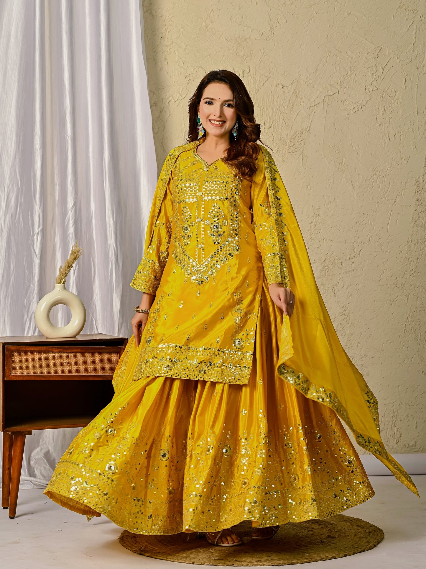 Launching Designer Party Wear Set: Top, Sharara Palazzo & Dupatta