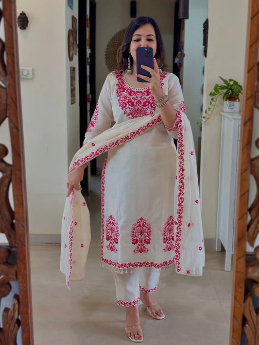 Elegant Heavy Embroidery Suit with Dupatta