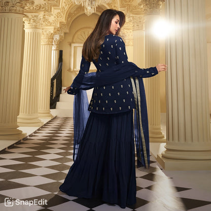 Designer Faux Georgette Sharara Palazzo Set-ND-5019
