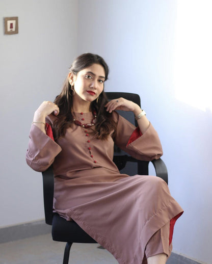 VASTRAMANIAA 3/4th Sleeve Kurta & Pant Set | Elegant Ethnic Wear for Women