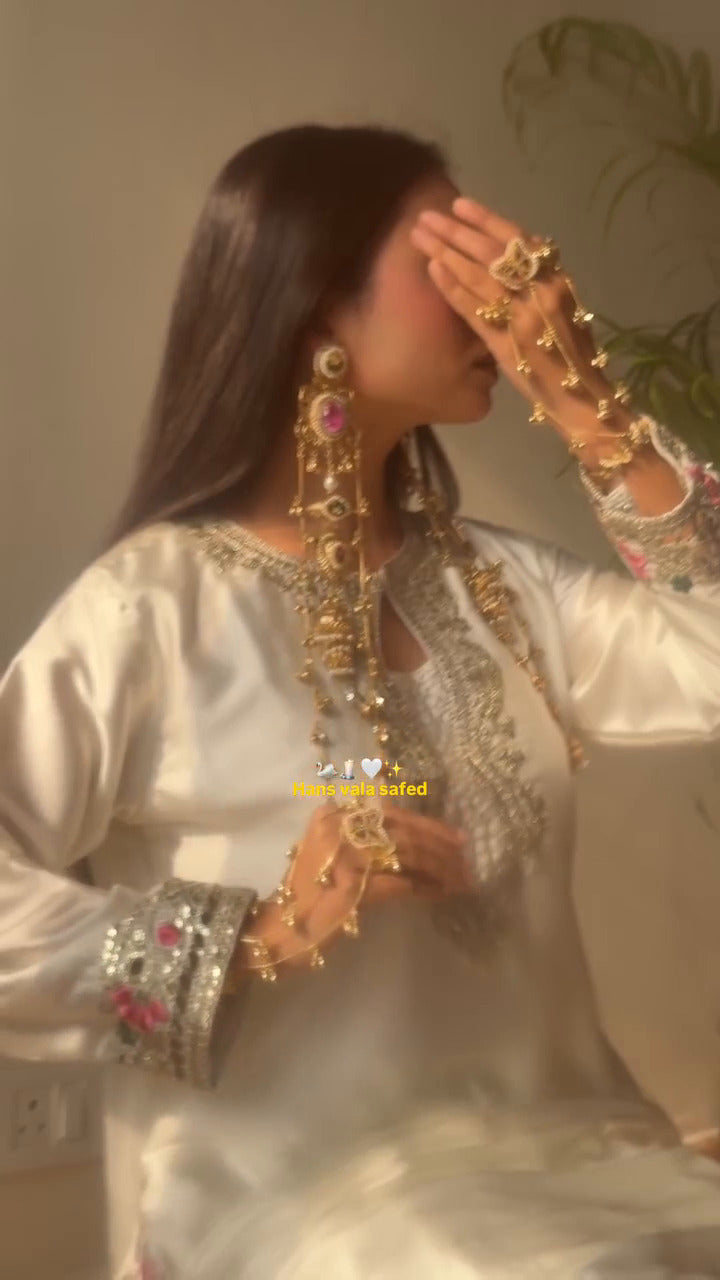 Natural Crepe Silk Farshi Pant Suit with Tissue Silk Dupatta:-MD-3081