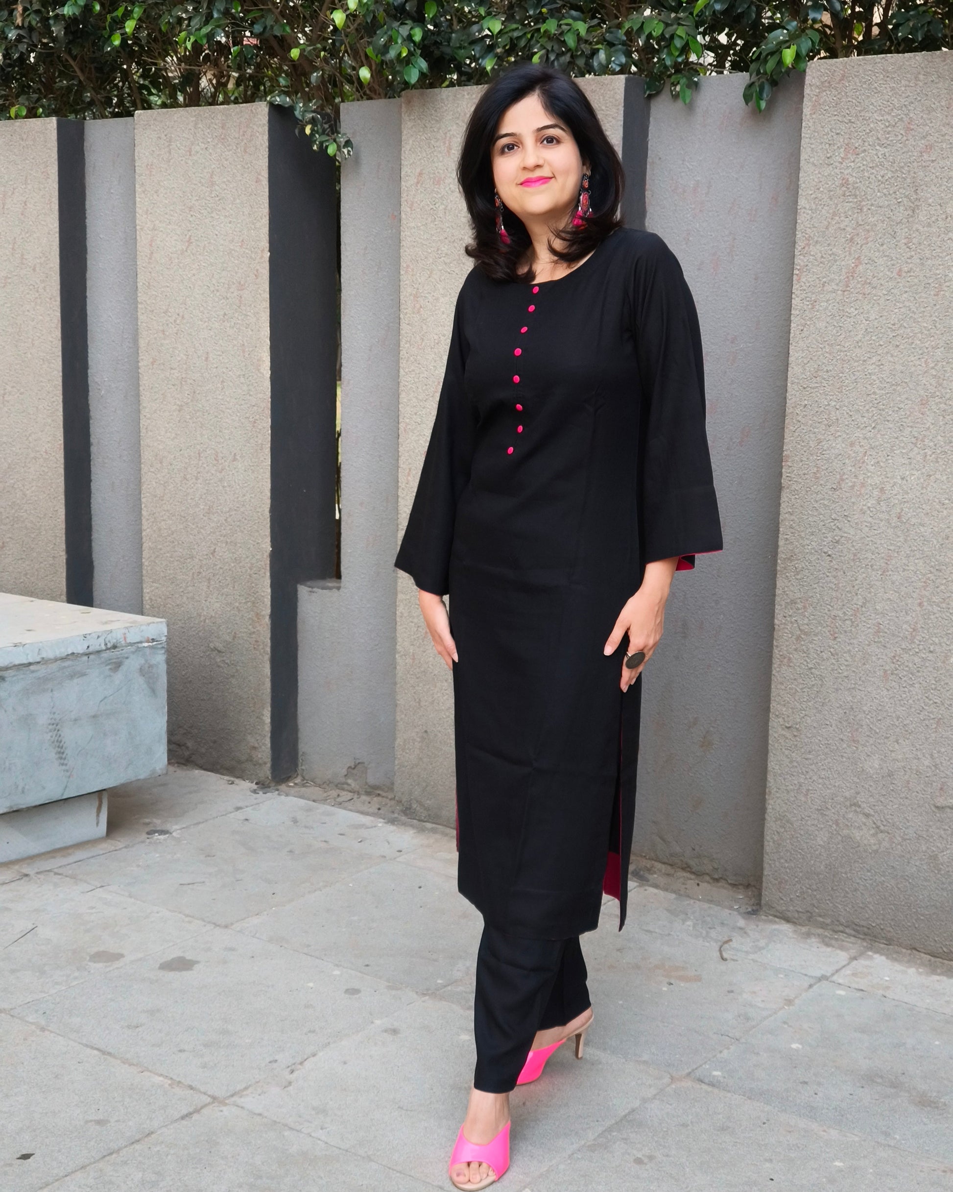 VASTRAMANIAA 3/4th Sleeve Kurta & Pant Set | Elegant Ethnic Wear for Women