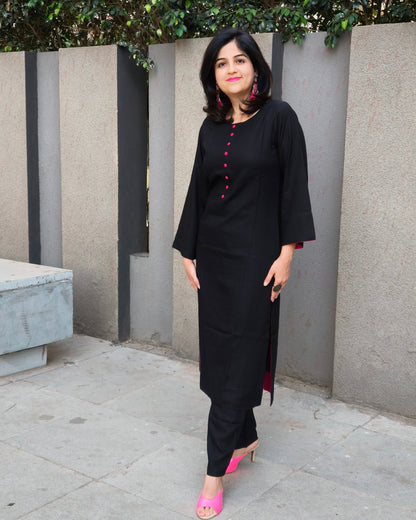 VASTRAMANIAA 3/4th Sleeve Kurta & Pant Set | Elegant Ethnic Wear for Women