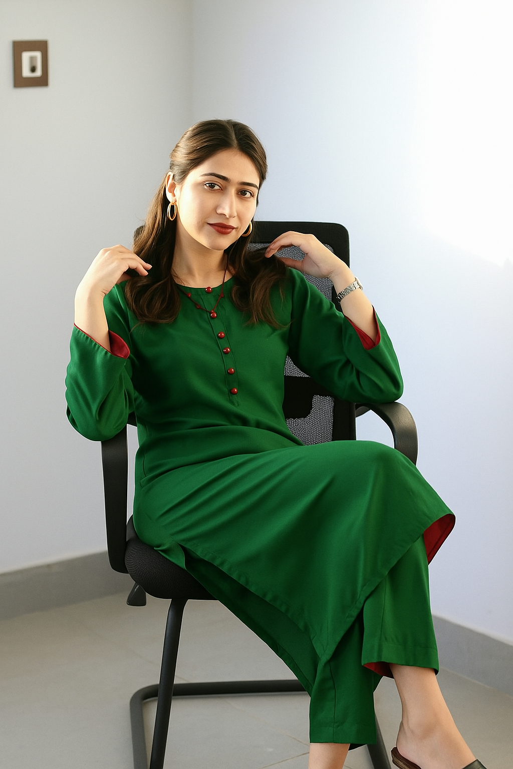 VASTRAMANIAA 3/4th Sleeve Kurta & Pant Set | Elegant Ethnic Wear for Women