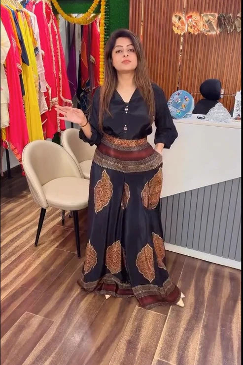 New Upgrade Shirt And Palazza Suit Set