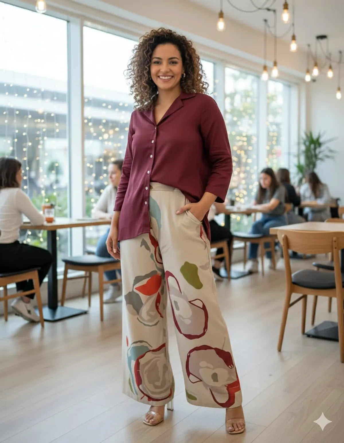 Maroon Cotton Flex Printed Tunic Pant Co-Ords Set