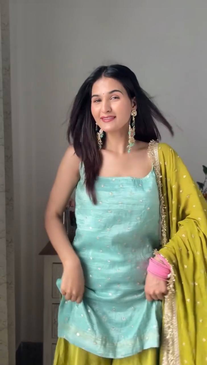 Designer Chinon Silk Palazzo Suit Set – Your Designer Studio