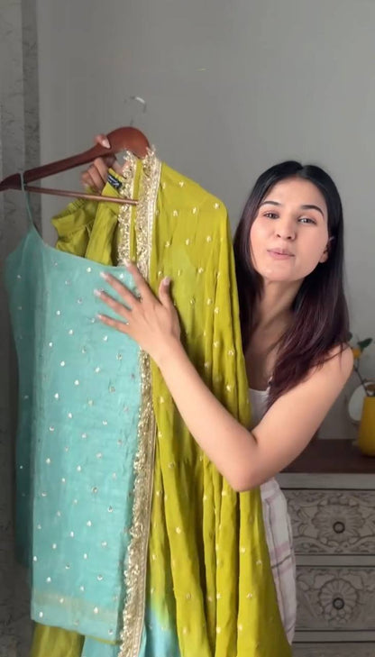 Designer Chinon Silk Palazzo Suit Set – Your Designer Studio
