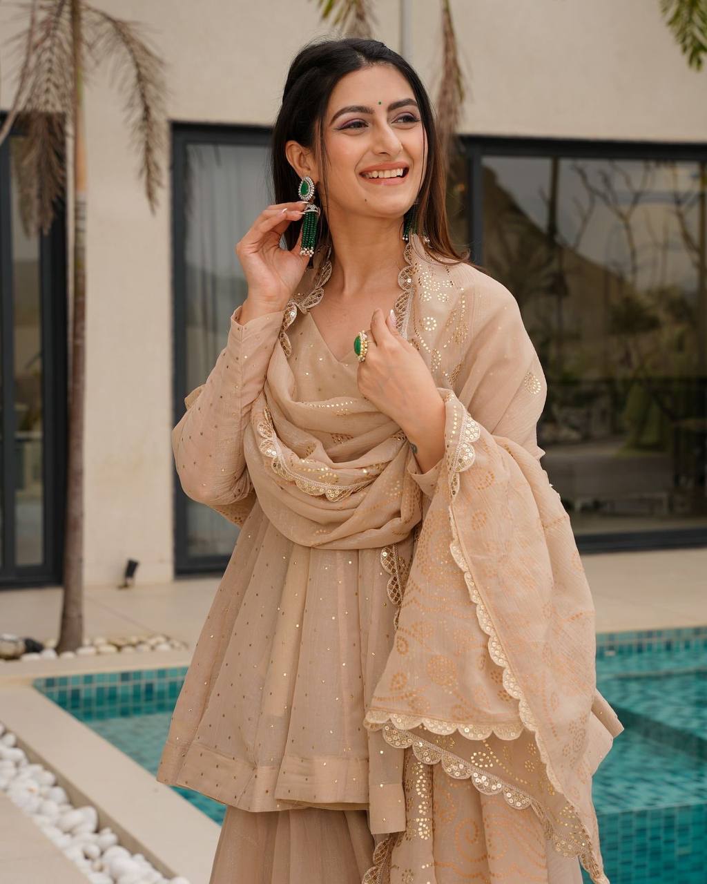 Tabby Organza Mukesh Work Suit Set – Your Designer Studio