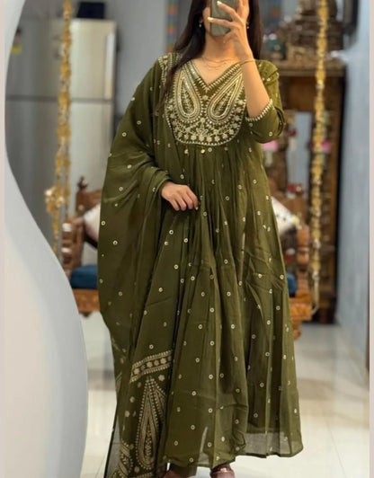 Umed's Festive Polka Aline kurta Set