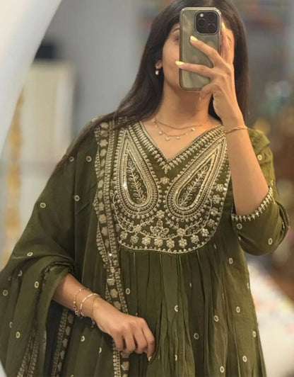 Umed's Festive Polka Aline kurta Set