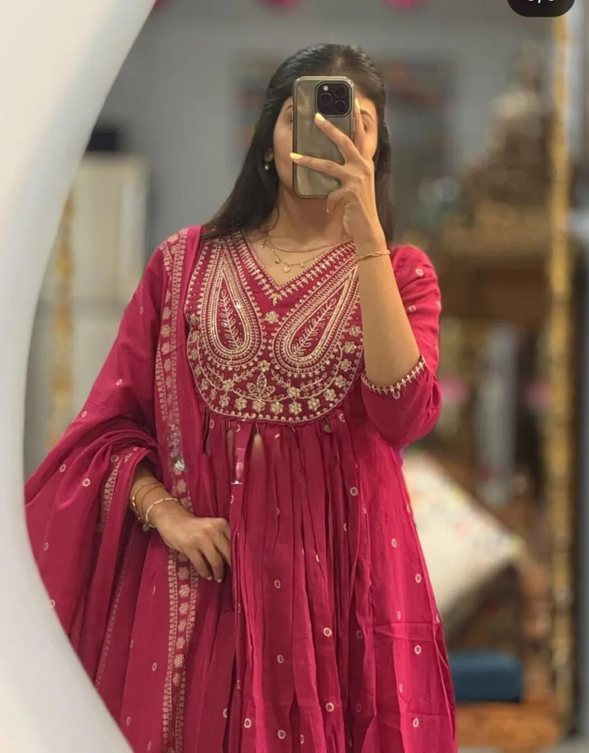 Umed's Festive Polka Aline kurta Set