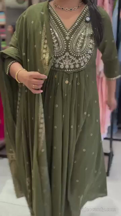 Umed's Festive Polka Aline kurta Set