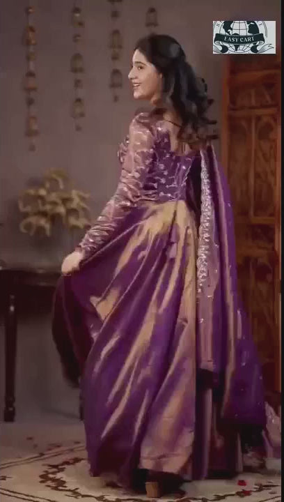 Heavy Cosmos Silk Embroidered Anarkali Suit | Festive Party Wear