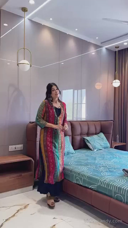 Multi-Colour Kurti Palazzo Set