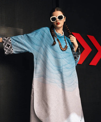 Light Blue Korean Bsy Casual Co-Ord Set For Women