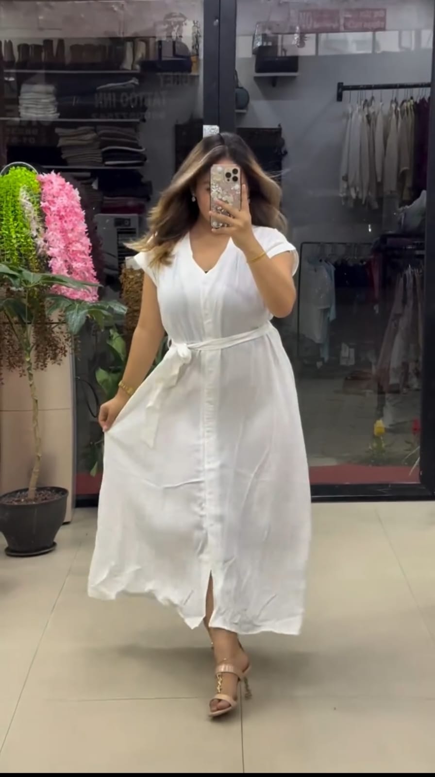 Soft Satin Fabric Women's Elegant Summer Maxi Belted Dress