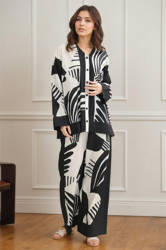 Chic Abstract Pattern Co-Ord Set